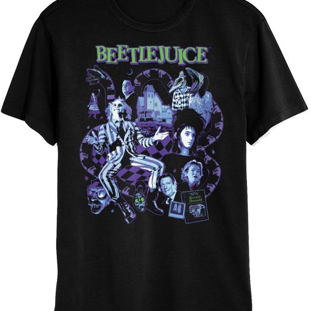 Beetlejuice 1988 Horror Movie Graphic T-Shirt Halloween Costume Top Tee